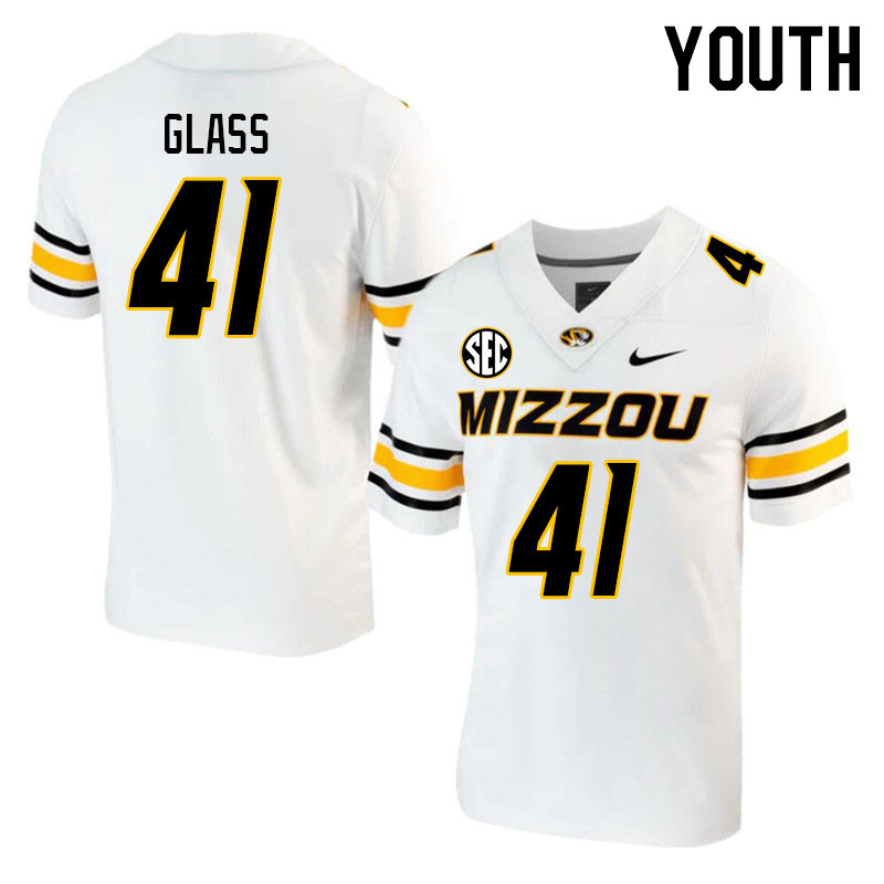 Youth #41 Carmycah Glass Missouri Tigers College 2023 Football Stitched Jerseys Sale-White